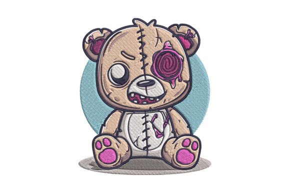 Cute Bear Zombie: A Whimsical Halloween Embroidery Review
