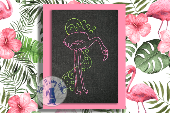 Fiona Flamingo: A Bold Redwork Choice for Holiday Embroidery