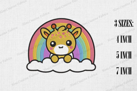 Review: Cute Giraffe Peeking from Rainbow Design